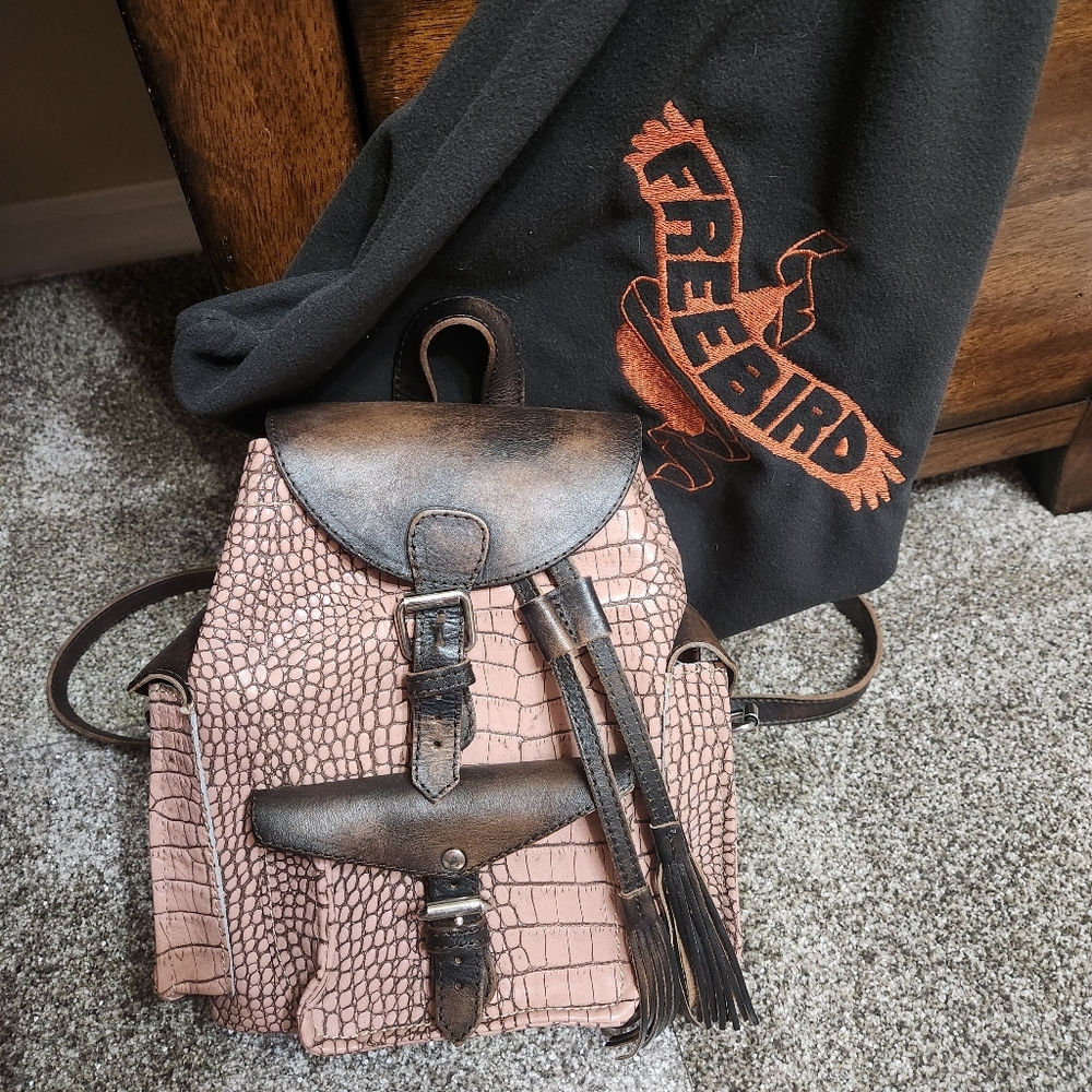 Freebird Pink Croco Brett Backpack